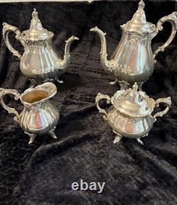 Wallace Silver Plated Baroque 4 Piece Tea Set