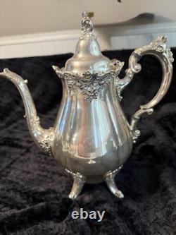 Wallace Silver Plated Baroque 4 Piece Tea Set
