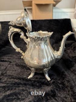 Wallace Silver Plated Baroque 4 Piece Tea Set