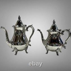 Wallace Silverplate La Reine Coffee and Tea Set Numbered 1100