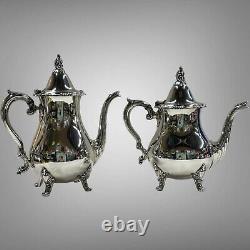 Wallace Silverplate La Reine Coffee and Tea Set Numbered 1100