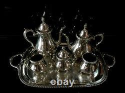 Wallace Silverplate Melford 601f Coffee Tea Pot Creamer Sugar Tray 7pc Service