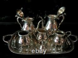 Wallace Silverplate Melford 601f Coffee Tea Pot Creamer Sugar Tray 7pc Service