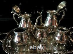 Wallace Silverplate Melford 601f Coffee Tea Pot Creamer Sugar Tray 7pc Service