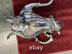 Wallace baroque silverplate Tea Coffee Set Creamer Waste Bowl Sugar 281-285