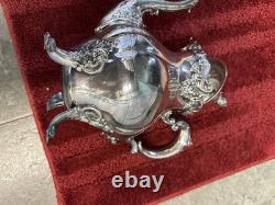 Wallace baroque silverplate Tea Coffee Set Creamer Waste Bowl Sugar 281-285