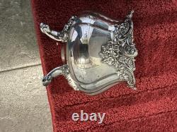 Wallace baroque silverplate Tea Coffee Set Creamer Waste Bowl Sugar 281-285