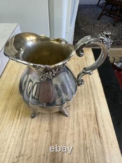 Wallace baroque silverplate Tea Coffee Set Creamer Waste Bowl Sugar 281-285