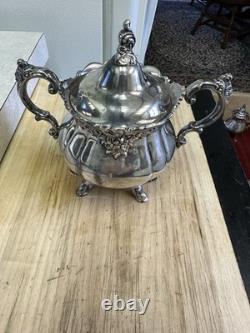 Wallace baroque silverplate Tea Coffee Set Creamer Waste Bowl Sugar 281-285
