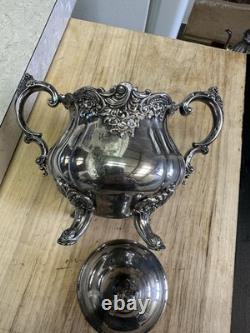 Wallace baroque silverplate Tea Coffee Set Creamer Waste Bowl Sugar 281-285