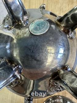 Wallace baroque silverplate Tea Coffee Set Creamer Waste Bowl Sugar 281-285