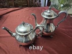 Webster International Silver Co Silver Plate Du Barry Floral Tea Pot With Coffee