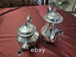 Webster International Silver Co Silver Plate Du Barry Floral Tea Pot With Coffee