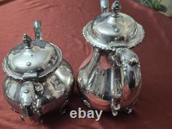 Webster International Silver Co Silver Plate Du Barry Floral Tea Pot With Coffee