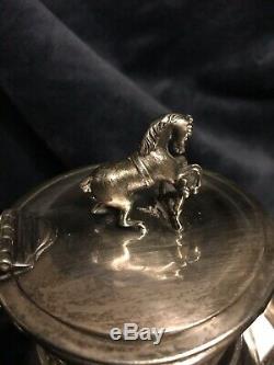 Webster Silver Chased Aesthetic Movement Figural Horse Lion Tea Set C-1800s