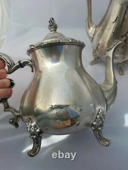 Webster Wilcox Silver Plate, Tea, Coffee, Cream, Sugar