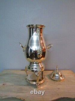 Wedding Silver Plate Samovar Coffee Urn With Burner Tea Warmer Hot Water Dispens