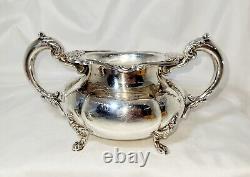 Wilcox Antique Silver Plate Quadruple Repousse Coffee/Tea Set Pattern #5066