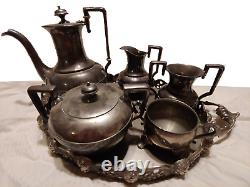 Wilcox Art Nouveau Silver Quadruple Plate Tea Set
