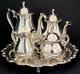 Wilcox Silver Co. Silver Plate 5 Piece Coffee And Tea Set Withtray Joanne Pattern