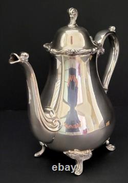 Wilcox Silver Co. Silver Plate 5 Piece Coffee And Tea Set withTray Joanne Pattern
