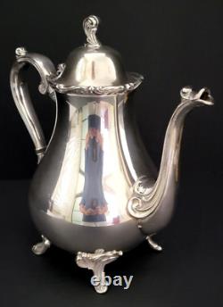 Wilcox Silver Co. Silver Plate 5 Piece Coffee And Tea Set withTray Joanne Pattern
