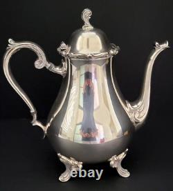Wilcox Silver Co. Silver Plate 5 Piece Coffee And Tea Set withTray Joanne Pattern