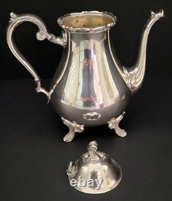 Wilcox Silver Co. Silver Plate 5 Piece Coffee And Tea Set withTray Joanne Pattern