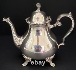 Wilcox Silver Co. Silver Plate 5 Piece Coffee And Tea Set withTray Joanne Pattern