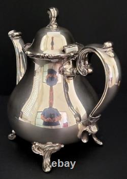Wilcox Silver Co. Silver Plate 5 Piece Coffee And Tea Set withTray Joanne Pattern