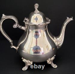 Wilcox Silver Co. Silver Plate 5 Piece Coffee And Tea Set withTray Joanne Pattern