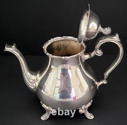 Wilcox Silver Co. Silver Plate 5 Piece Coffee And Tea Set withTray Joanne Pattern