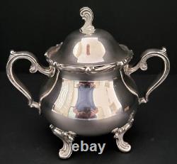 Wilcox Silver Co. Silver Plate 5 Piece Coffee And Tea Set withTray Joanne Pattern