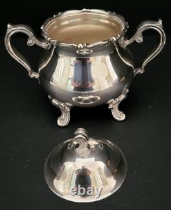 Wilcox Silver Co. Silver Plate 5 Piece Coffee And Tea Set withTray Joanne Pattern
