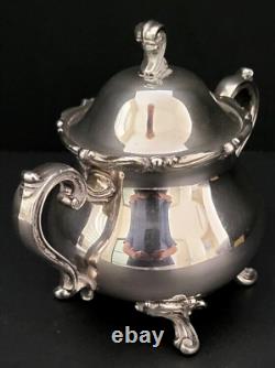 Wilcox Silver Co. Silver Plate 5 Piece Coffee And Tea Set withTray Joanne Pattern