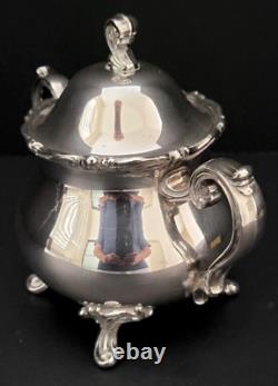 Wilcox Silver Co. Silver Plate 5 Piece Coffee And Tea Set withTray Joanne Pattern