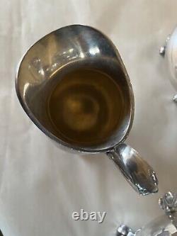 Wilcox Silver Plate Coffee Pot, Tea Pot, Sugar, Creamer 7074 4 Piece Set