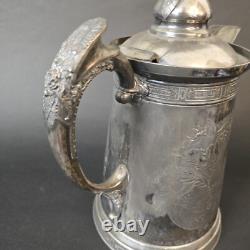 Wilcox Silver Plate Insulated Coffee Tea Pitcher 13 antique