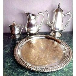 William Adam Silver Coffee Tea Tray Pot Water Pitcher & Creamer Set