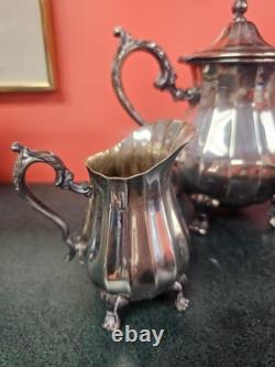 Williams rodgers silver plate 3 piece tea set 1002 1003
