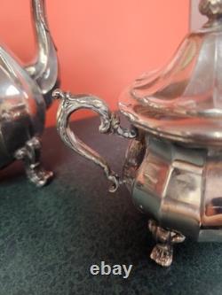 Williams rodgers silver plate 3 piece tea set 1002 1003