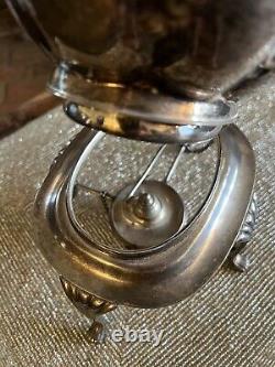 Winchester Silver Plate Tea Kettle With Warming Stand And Burner Tilting 1900's