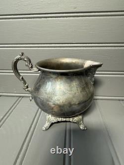 Wm A Rogers Royal Provincial Silverplate Coffee Tea Set with Tray 4 Pc
