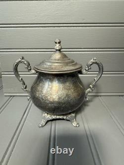 Wm A Rogers Royal Provincial Silverplate Coffee Tea Set with Tray 4 Pc