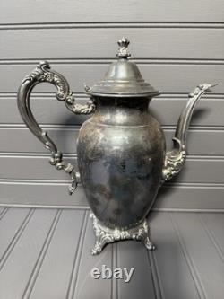 Wm A Rogers Royal Provincial Silverplate Coffee Tea Set with Tray 4 Pc