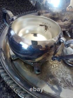 Wm Rogers 800 Antique Silver Plate Three-piece Tea Coffee Service Set 1900-1940