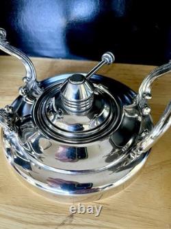 Wm Rogers Silver Plate Tilting Teapot on Stand WithBurner Eagle&Star Stamp MINT