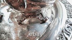 Wm Rogers Silver Plate Victorian Rose Coffee Tea Service 5 piece Set WithTray