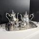 Wm Rogers Silverplate 5 Pc Set Coffee Tea Pot Lg Tray Sugar Creamer 1090 Series