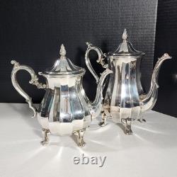 Wm Rogers Silverplate 5 Pc Set Coffee Tea Pot Lg Tray Sugar Creamer 1090 Series